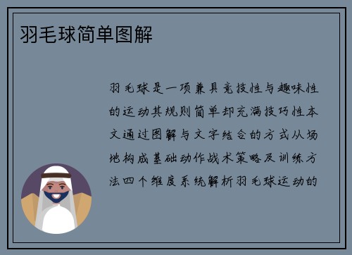羽毛球简单图解